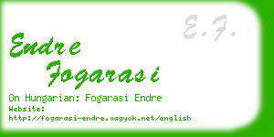 endre fogarasi business card